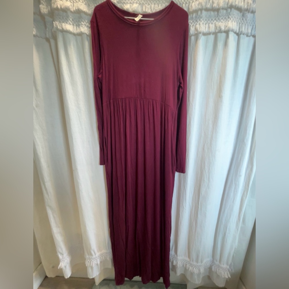 Bellamie Deep Red Long Sleeve Dress